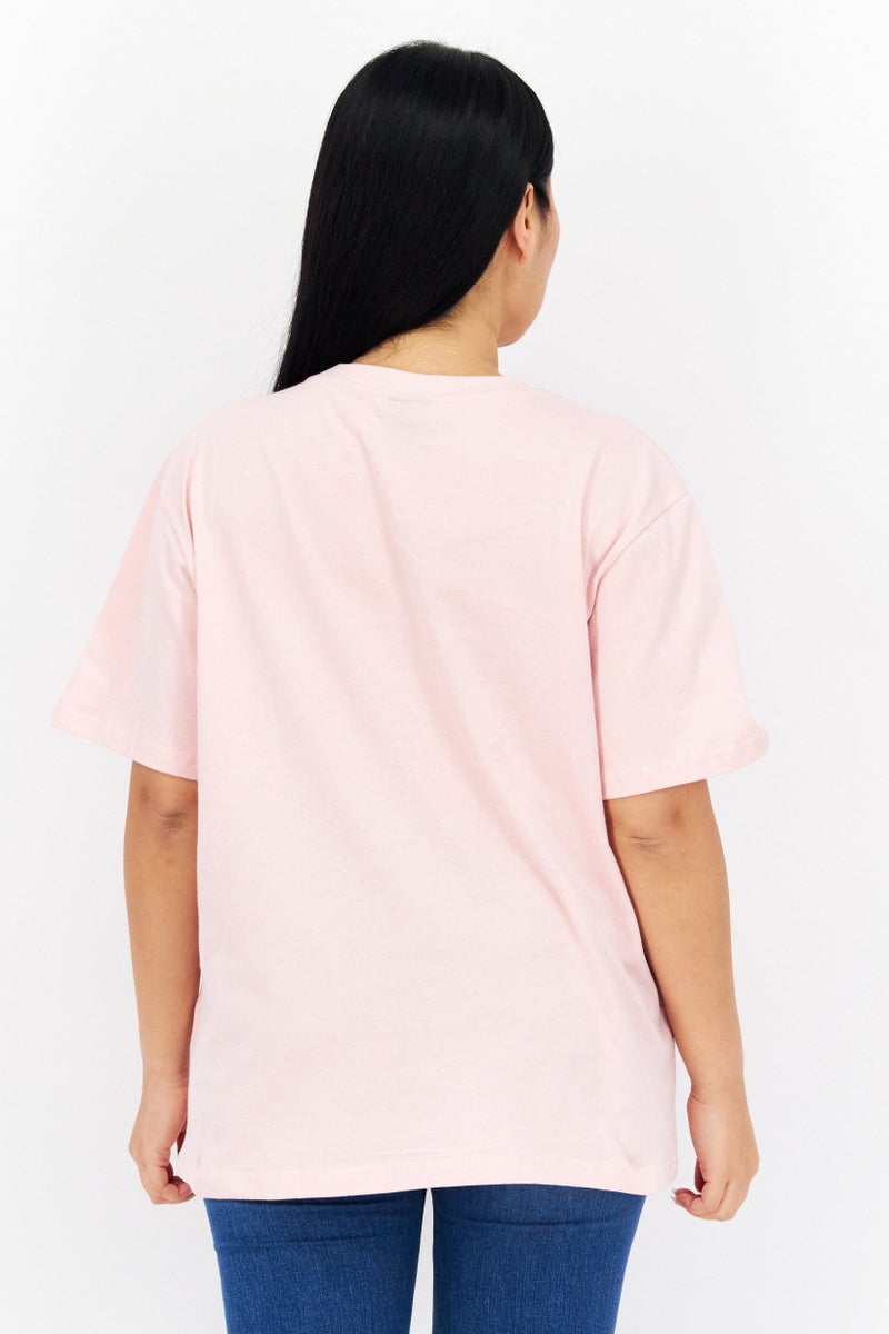 Marilyn Monroe Women Crew Neck Short Sleeve Graphic Print T-Shirt, Pink - Image 2